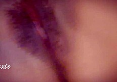 pinay chubby with huge tits and hairy pussy rubs herself wildly close-up