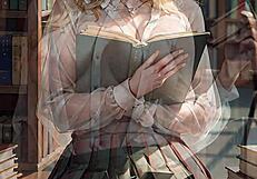 blonde bookworm librarian flashes her skirt pussy in public outdoor upskirt scene