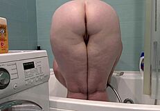 mature wife feels thrill shaving legs under bathroom camera