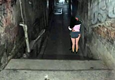 Morena transa rough bareback with favela king after funk baile big cock outdoor!