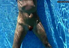 very hot russian teen mary kalisy strips nude by pool in bikini