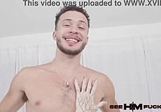 apollo banks licks shroom q's ass before oiled cowgirl riding his cock