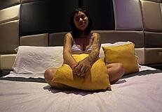 hermosa elizabet squirts hard in pov cowgirl ride with cute latina's natural tits bouncing 😍💦