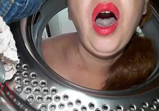 curvy housewife slave gets dominated hard in the washing machine
