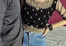 Stepsis blindfolded in panties, I sniffed and worshipped her huge ass backstage