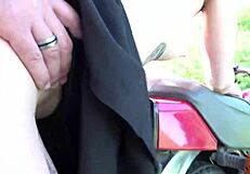 small eva tempts leo casanova's monster cock with outdoor anal pounding