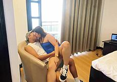 Totally satisfied unloading in aunt's plump pussy big ass