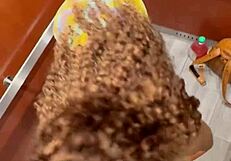 BLACK STUD FLASHES MONSTER COCK IN ELEVATOR FOR WET PUBLIC PUSSY SLAM.