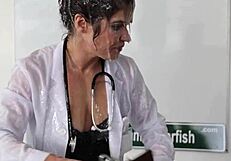 doctor drains patient's insane cum load with nurse's humiliating mouth skills