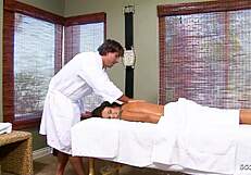 Sweet teen Taylor Russo's small ass tits tempt older guy into rough massage fuck cowgirl doggystyle