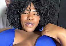 black latina teen pornstar guides your jerk off as she teases with natural tits