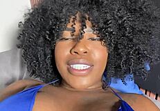 black latina teen pornstar guides your jerk off as she teases with natural tits