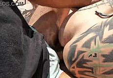 fresh 18-year-olds deepthroat in public beach blowjob frenzy