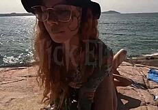 fresh 18-year-olds deepthroat in public beach blowjob frenzy