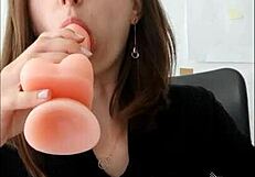 What If Horny Secretary Wife Orgasms with Magic Wand at Desk?