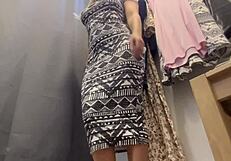 Excited Big Tits Girl Tries Clothes