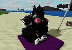 scp-1471 mal0 bends big tits ass over beach for rough doggystyle pounding by monster cock