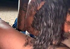 Two horny babes fucked rough outside by monster cocks 😈💦