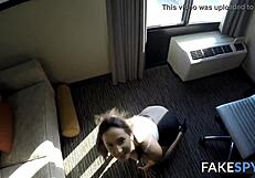 Seductive Teen Bangs Boss in Office Interview Riding for Cumshot