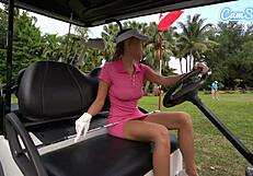 whoops, caught this big tits teen golfer stroking wet pussy on course!