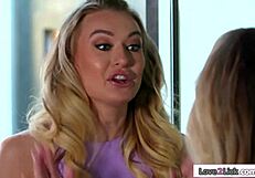 my stepson's girlfriend laps at my milf pussy eagerly