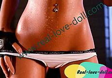 Teen fuck doll with fake tits gets real pounding action