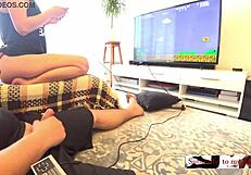 hey playing family therapy game with stepsis she wins my hot cumshot