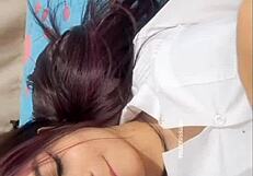 Brunette babe gets fucked hard right after her steamy massage casero style