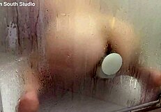 Hey autumn south showers with dildo fucking her wet pussy solo