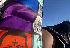 petite ebony teen bent over quickie doggystyle fuck in car before classroom public