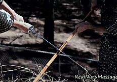 cute petite asian babe gives oily nuru handjob massage in hd