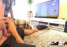 hey playing family therapy game with stepsis she wins my hot cumshot