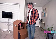 Cat-Mouse Tease Turns to DILF Pounding Petite Teen