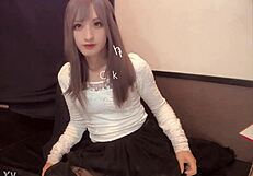 this neat crossdresser masturbates quietly looking super sexy and cute