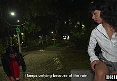 public pickup petite latina lets stranger anal fuck her in wild threesome