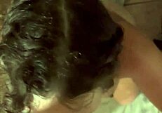 petite hooker rides cock cowgirl in bathroom then takes cumshot on bubble butt ass