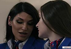 Zariah Aura Pounds Hazel Moore's Hairy Pussy Deep