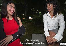 public pickup petite latina lets stranger anal fuck her in wild threesome