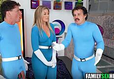 Stepdad And Stepbrother Tag-Team Stepdaughter In Wild 3some Fuck Fest?