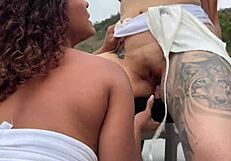 Public Lesbian Fuck Curvy Brunette Friend Big Ass Wet