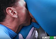 Stepdad And Stepbrother Tag-Team Stepdaughter In Wild 3some Fuck Fest?