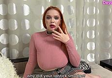 Wife kisses husband after lover's cum then fucks him hard