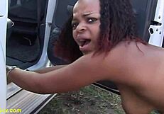 omg my black stepsis first time rough car fuck was insane... deepthroat cumshot everywhere