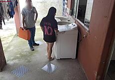 does this busty housewife's ass pay the technician while cuck hubby stays out?