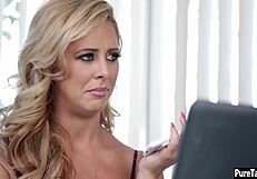 horny milf spots young delivery boy's huge cock and craves every inch inside