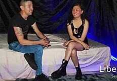 Young couple tries homemade porn with doggystyle and blowjob