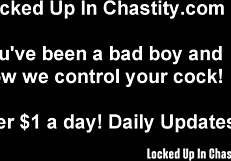 i tease his locked cock in my twisted chastity game