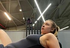 stepsis and trainer sneak in some fun moves at the gym hey