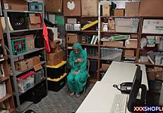caught this cute hijab shoplifter petite arab teen fucked rough doggystyle backroom