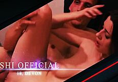 two hot british 18+ teens suck off a room full of guys at wild bukkake party!